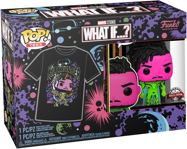 Pack Funko Pop + T-Shirt / Infinity Killmonger / What If ... / Marvel / Etiquette Spécial édition