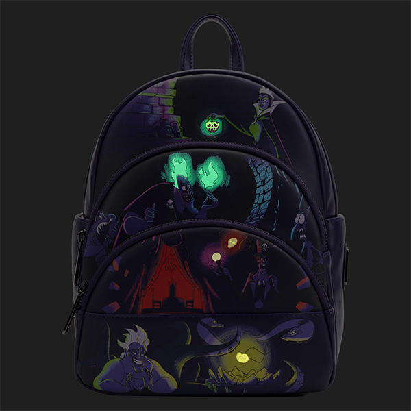 LFWDBK2555B Sac à Dos Loungefly / Villains / Triple Fermeture / Glow In The Dark / Disney