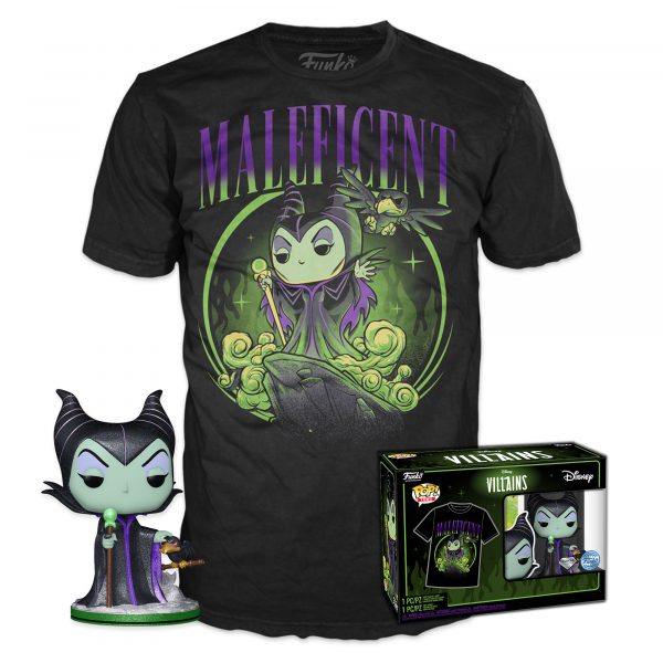 Pack Funko Pop + T-Shirt / Maleficent / Villains / Disney / Exclu Diamond