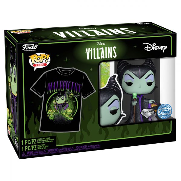 Pack Funko Pop + T-Shirt / Maleficent "Maléfique" / Villains / Disney / Diamond Funko Spécial édition