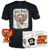 Pack Funko Pop + T-Shirt / Fawkes / Patronus Dumbledore / Harry Potter / Etiquette Glows in the dark