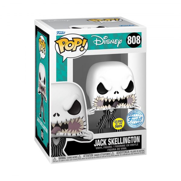 hr_fk63628_f Pack Funko Pop + T-Shirt / Jack Skellington / L'étrange Noël de Mr. Jack / Etiquette Spécial Funko Glows In The Dark