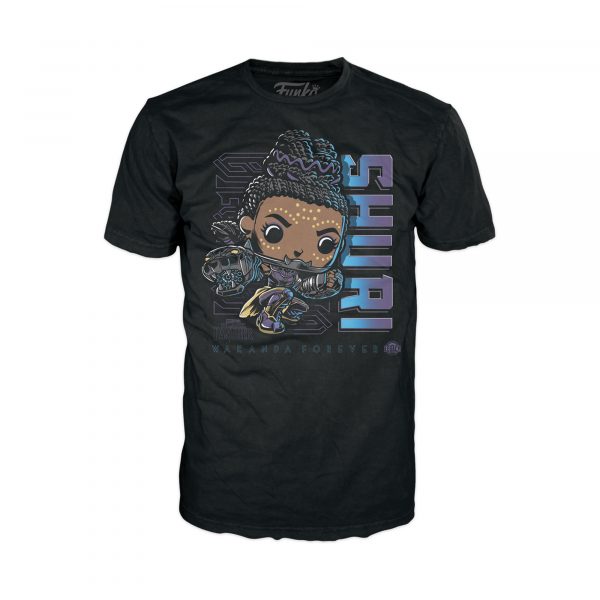 Pack Funko Pop + T-Shirt / Shuri / Black Panther / Marvel / Etiquette Glows In The Dark Legacy Collection