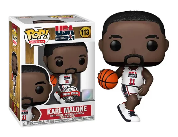 Figurine Funko Pop / Karl Malone N°113 / USA Basketball / Spécial édition NBA