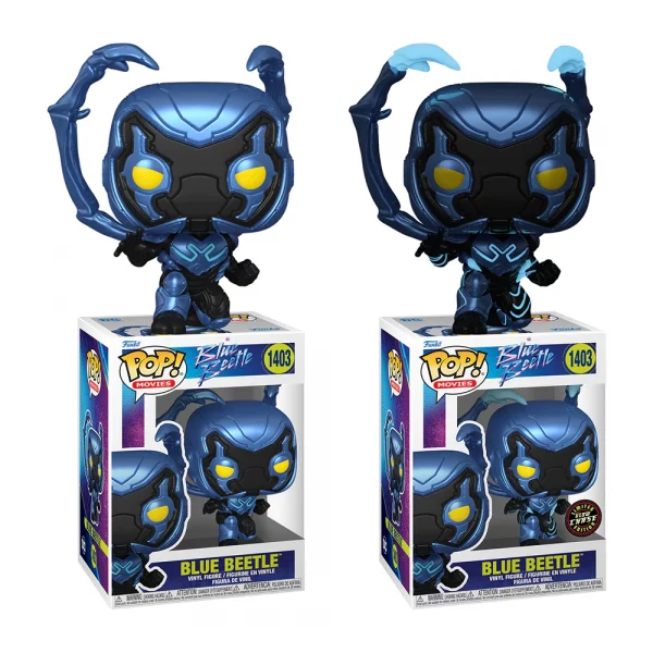 Lot 2 Figurines Funko Pop / Blue Beetle N°1403 / Dc Comics (1Normal+1Glow Chase)