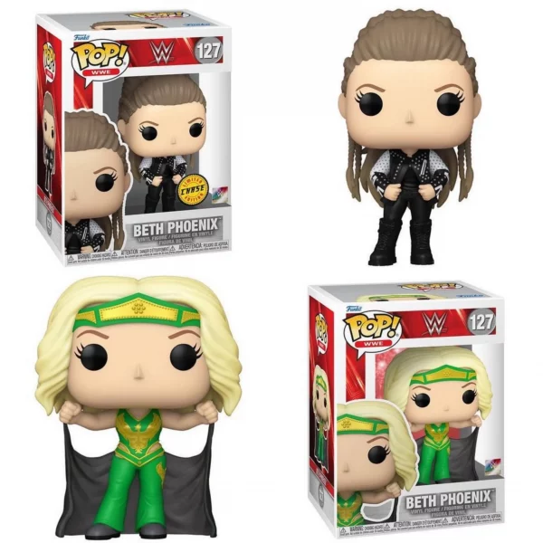 Lot 2 Figurines Funko Pop / Beth Phoenix N°127 / Catch WWE (1Normal+1Chase)