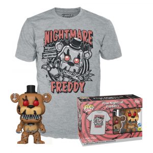Pack Funko Pop + T-Shirt / Nightmare Freddy N°111 / Five Nights at Freddy's / Glows In The Dark