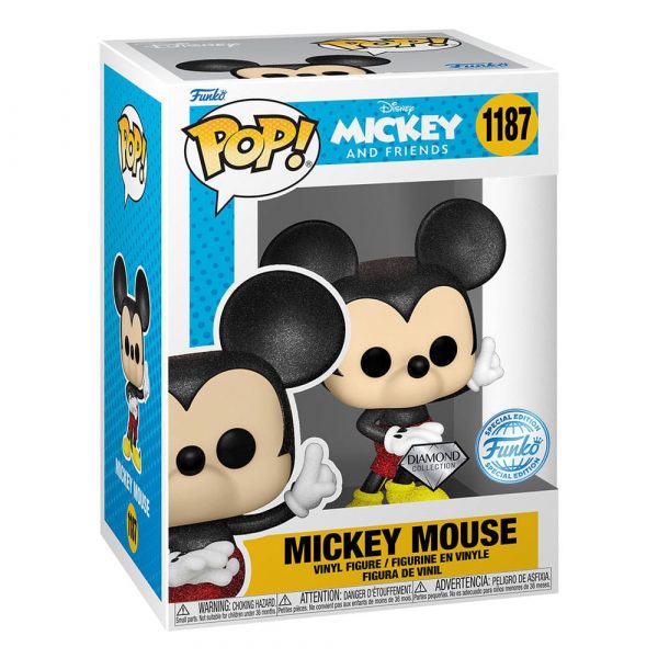 Pack Funko Pop + T-Shirt / Mickey Mouse N°1187 / Disney / Diamond Collection Funko Spécial édition