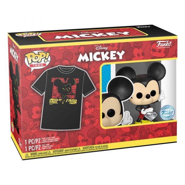 Pack Funko Pop + T-Shirt / Mickey Mouse N°1187 / Disney / Diamond Collection Funko Spécial édition