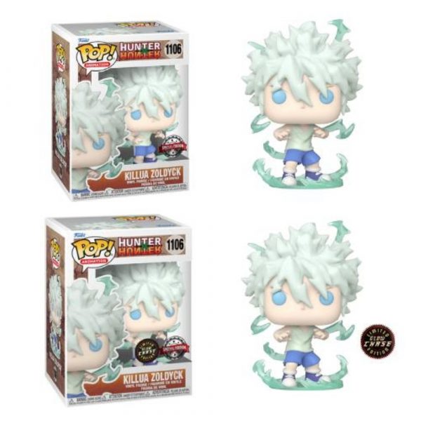 Lot 2 Figurines Funko Pop / Killua Zoldyck N°1106 / Hunter X Hunter / (1Glow Chase + 1Spécial édition)