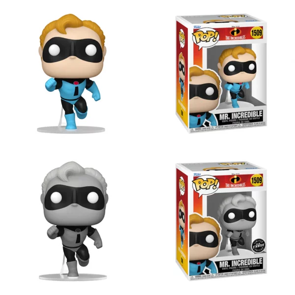Lot 2 Figurines Funko Pop / Mr. Indestructible N°1509 / Les Indestructibles / Disney ( 1 B&W Chase + 1 Normal )