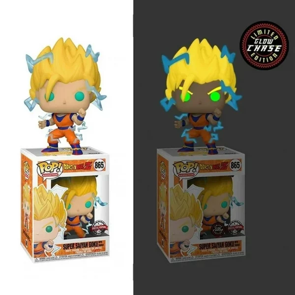 Lot 2 Figurines Funko Pop / Super Saiyan Goku N°865 / Dragon Ball Z / Funko Spécial édition ( 1 Glow Chase + 1 Normal )