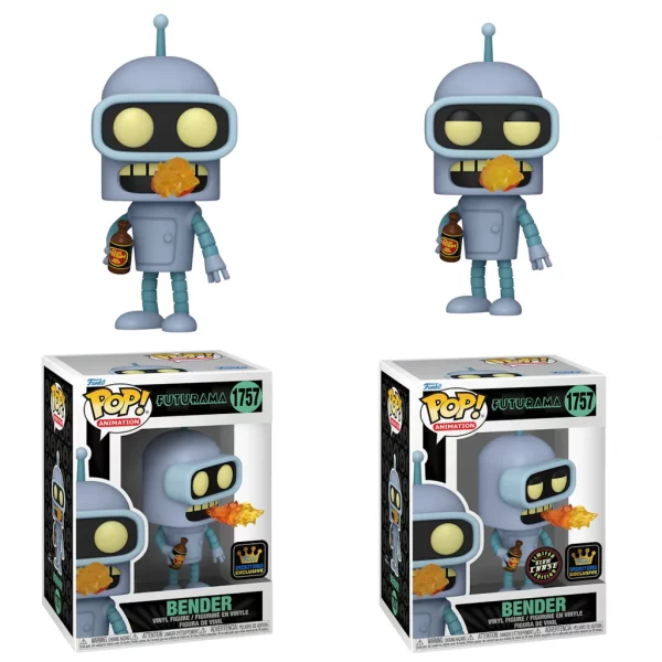 Lot 2 Figurines Funko Pop / Bender N°1757 / Futurama / Specialty où Spécial édition / ( 1 Glow Chase + 1 Normal )