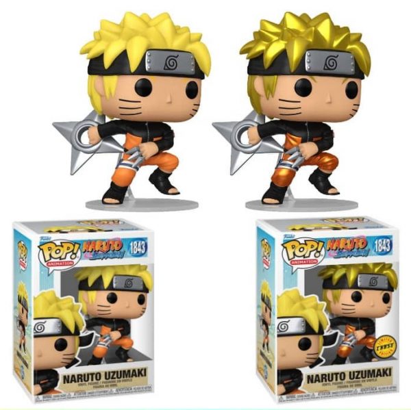 Lot 2 Figurines Funko Pop / Naruto Uzumaki N°1843 / Naruto Shippuden ( 1 Chase + 1 Normal )