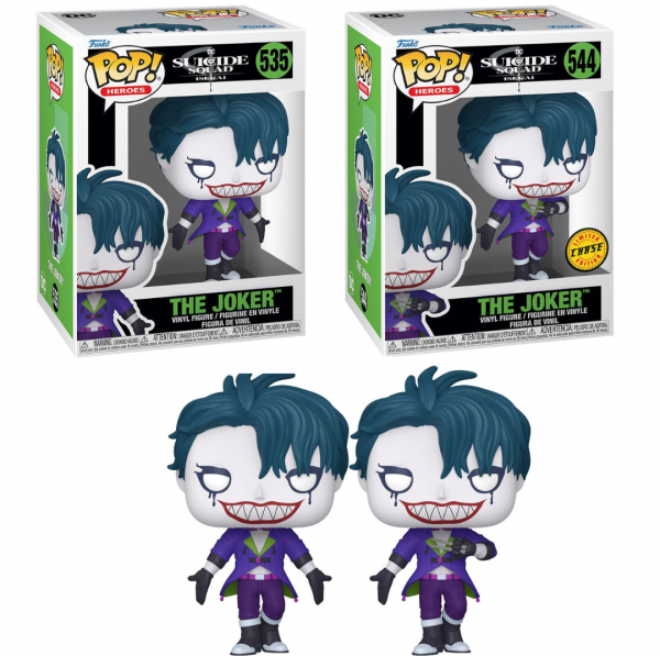 Lot 2 Figurines Funko Pop / The Joker N°535 / Suicide Squad Isekai / Dc Comics ( 1 Chase + 1 Normal )