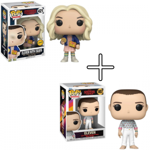 Lot 2 Figurines Funko Pop / Eleven With Eggos "Chase" N°421 & Eleven N°1457 / Stranger Things