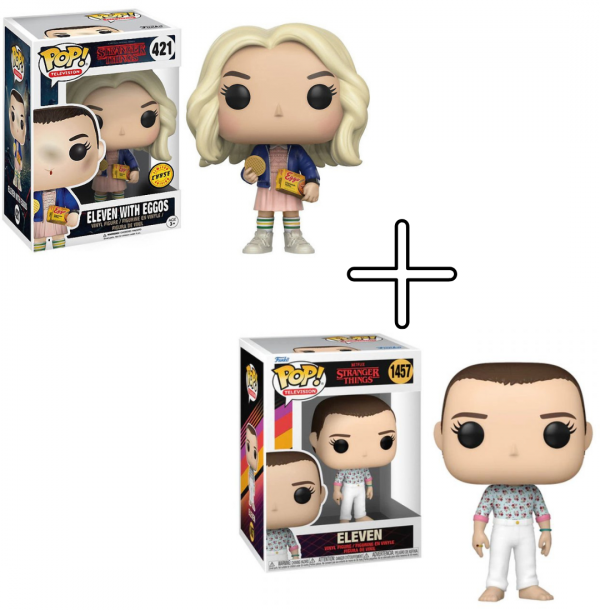 Lot 2 Figurines Funko Pop / Eleven With Eggos "Chase" N°421 & Eleven N°1457 / Stranger Things