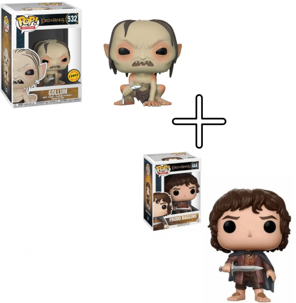Lot 2 Figurines Funko Pop / Gollum N°532 "Chase" & Frodo Baggins N°444 / LOTR Le Seigneur Des Anneaux