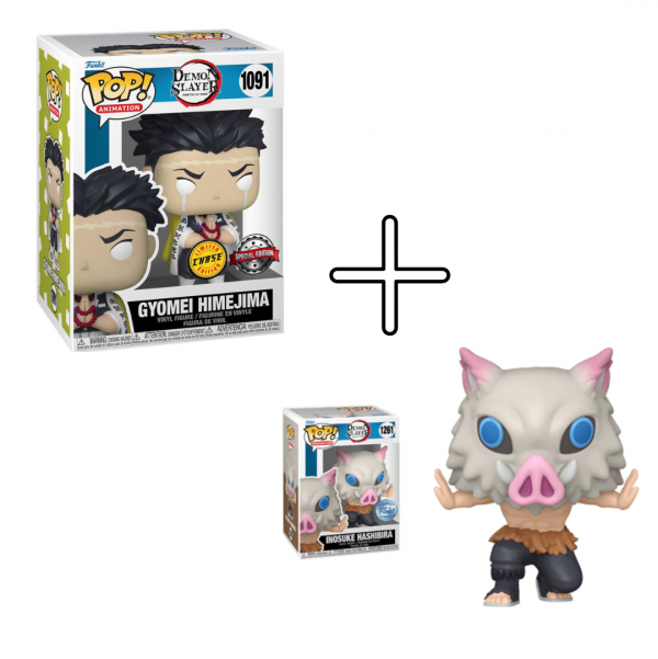 Lot 2 Figurines Funko Pop / Gyomei "Chase" N°1091 & Inosuke N°1261 / Demon Slayer