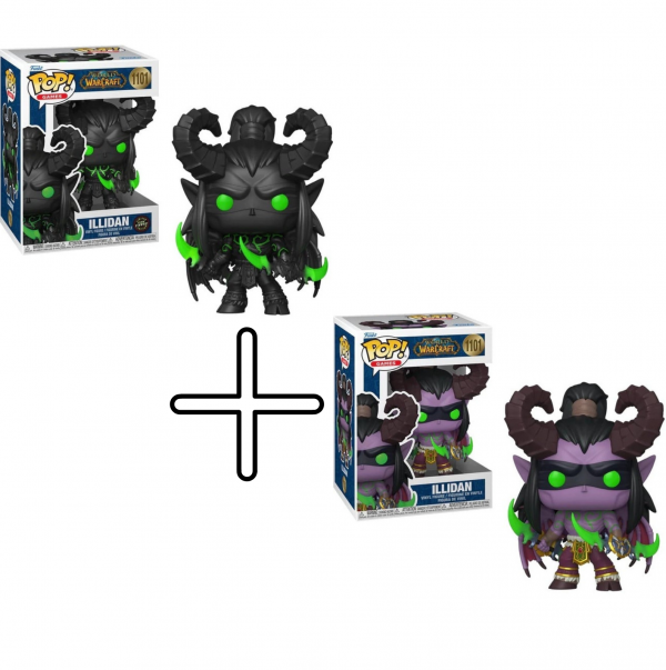 Lot 2 Figurines Funko Pop / Illidan N°1101 / World Of Warcraft (1 Glow Chase + 1 Normal)